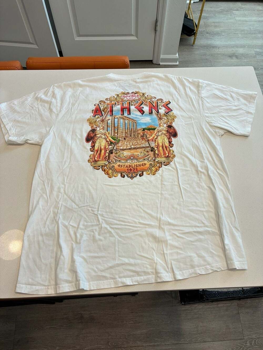 Hard Rock Cafe Athens T-Shirt XX Large White Cotton